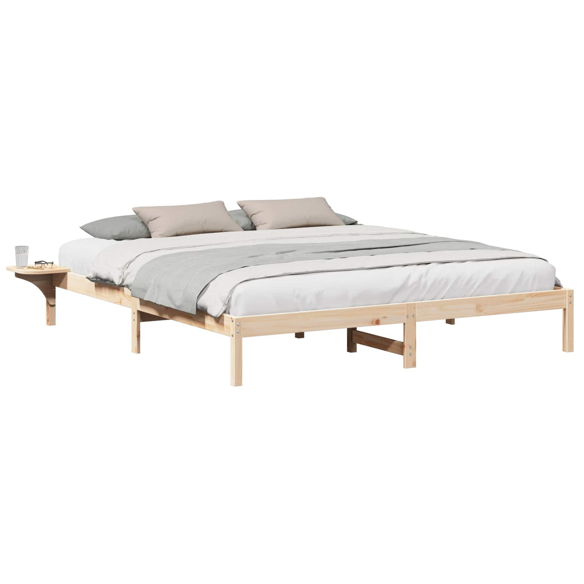 vidaXL Bedframe met nachttafels Bruin Bruin