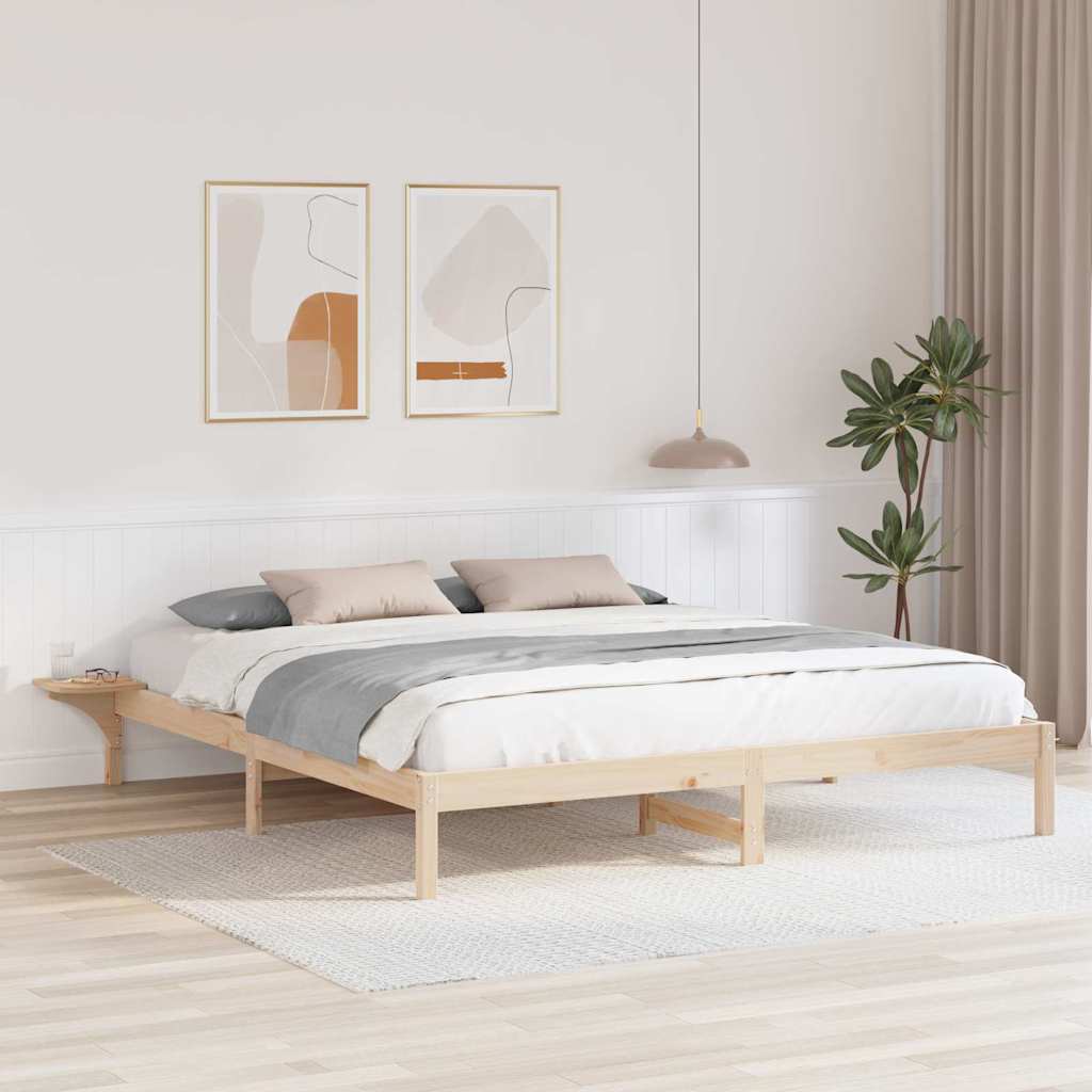 vidaXL Bedframe met nachttafels Bruin Bruin