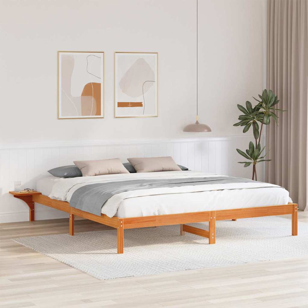 vidaXL Bedframe met nachttafels Bruin Bruin