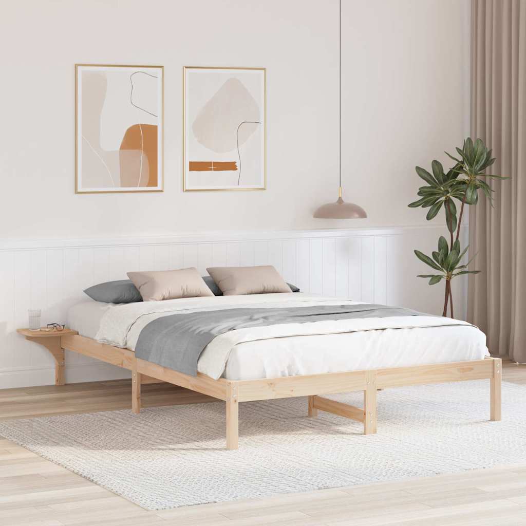 vidaXL Bedframe met nachttafels Bruin Bruin
