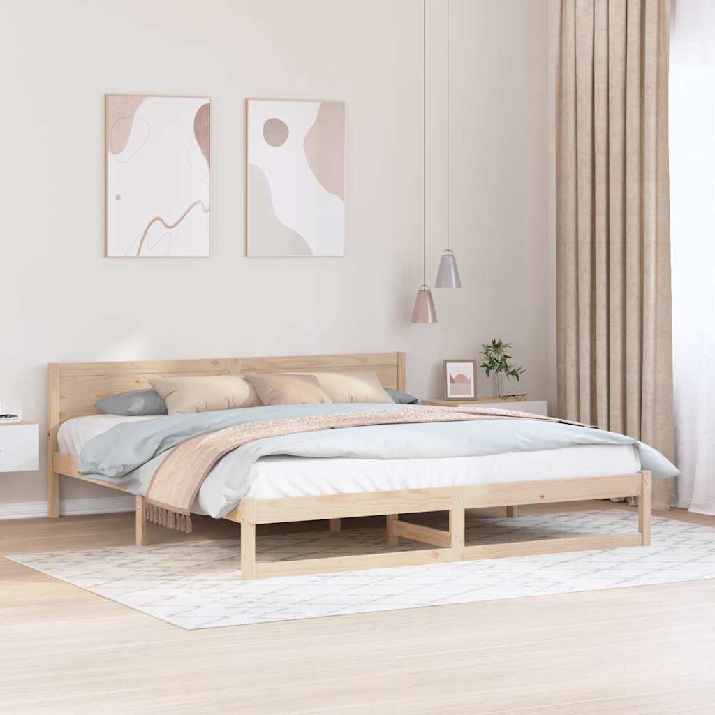 vidaXL Bed Frame Natuurlijk Massief Grenenhout 200 x 200 cm
