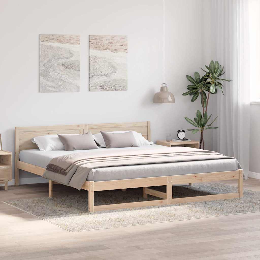 vidaXL Bed Frame Natuurlijk Massief Grenenhout 200 x 200 cm