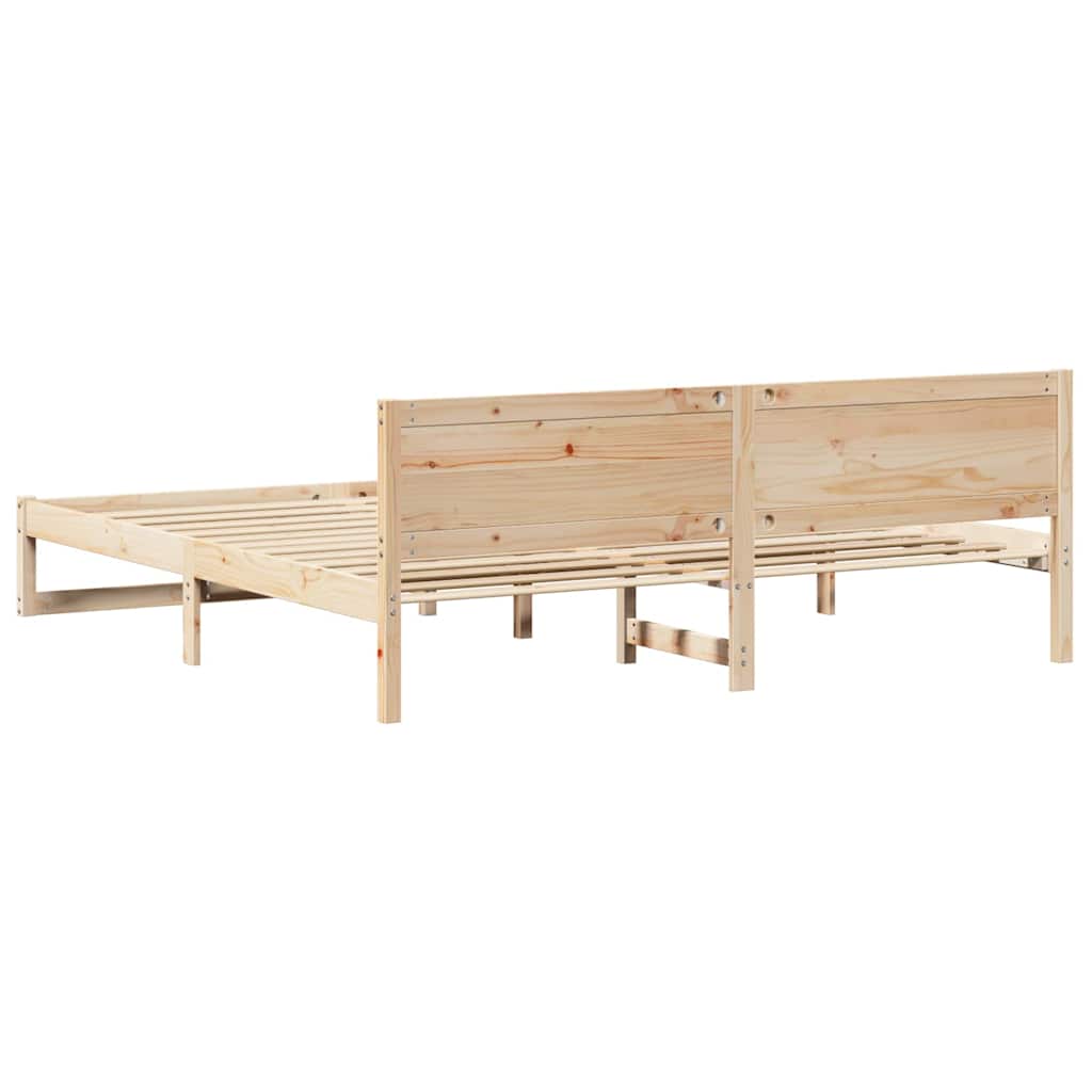 vidaXL Bed Frame Natuurlijk Massief Grenenhout 200 x 200 cm