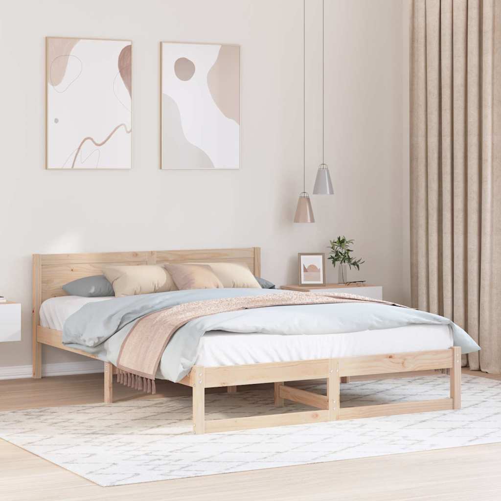 vidaXL Bed Frame Natuurlijk Massief Grenenhout 200 x 200 cm