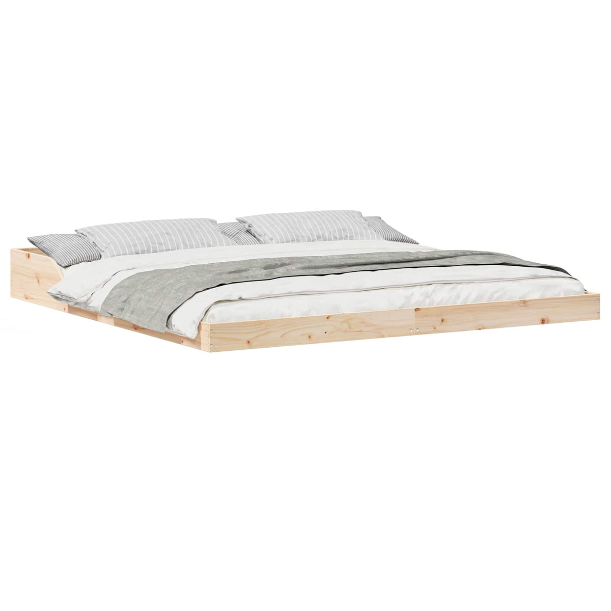 vidaXL Bedframe Bruin 200 x 200 cm Massief grenenhout