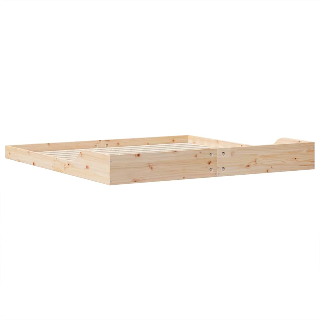 vidaXL Bedframe Bruin 200 x 200 cm Massief grenenhout