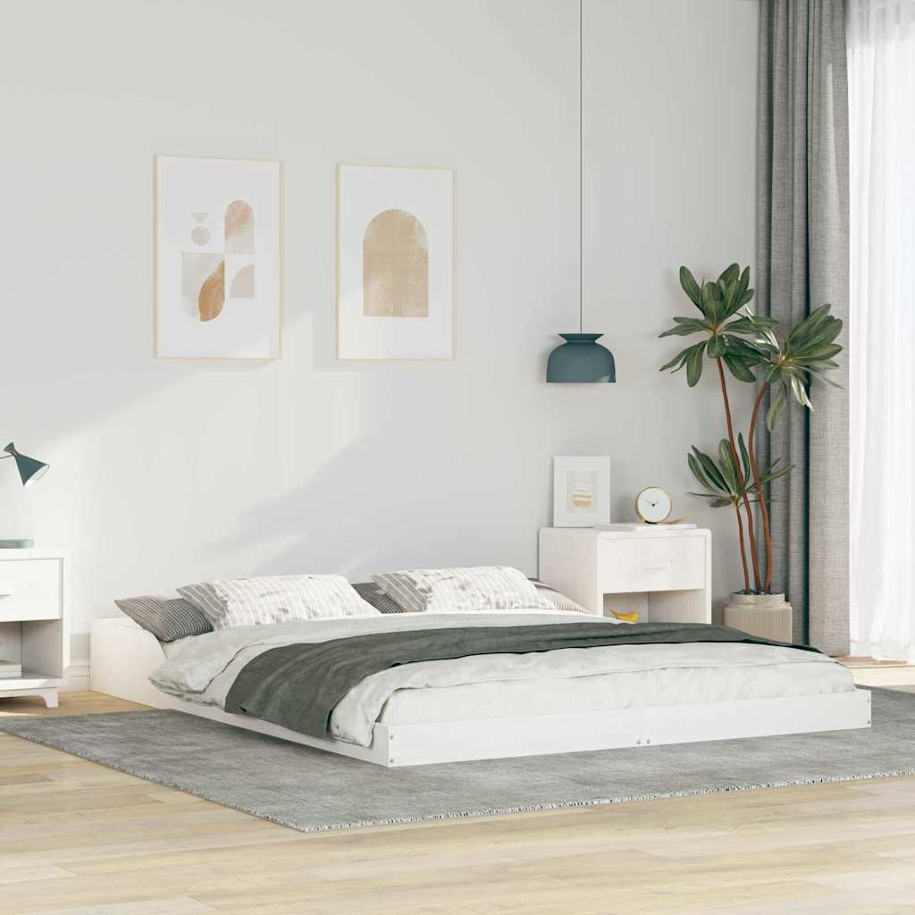 vidaXL Bedframe Bruin 200 x 200 cm Massief grenenhout