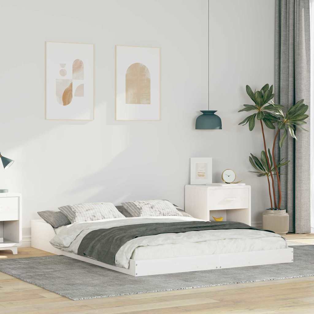 vidaXL Bedframe Bruin 200 x 200 cm Massief grenenhout