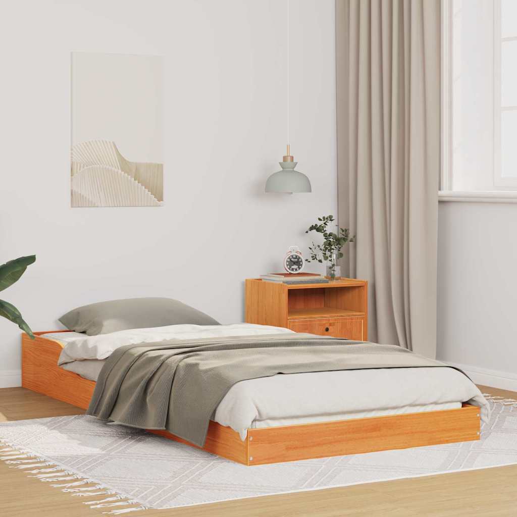 vidaXL Bedframe Bruin 200 x 200 cm Massief grenenhout