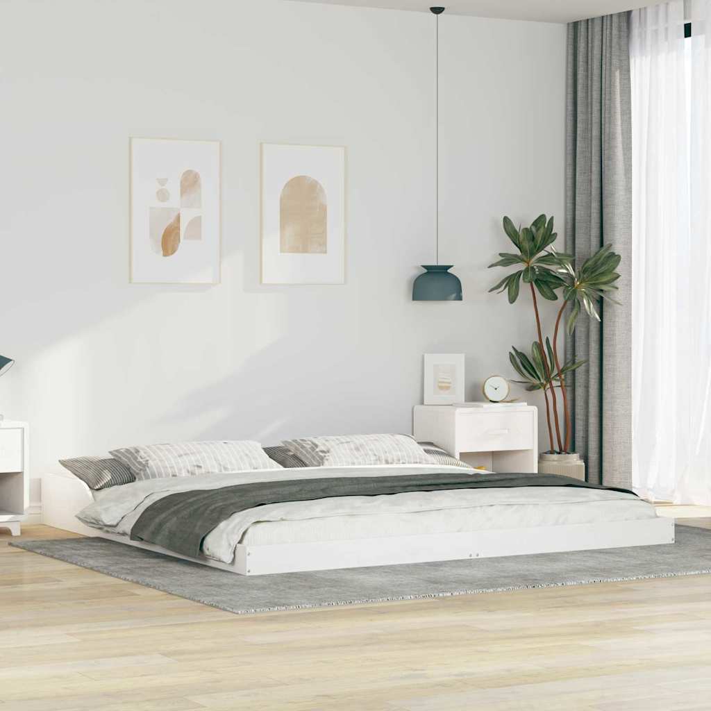 vidaXL Bedframe Bruin 200 x 200 cm Massief grenenhout