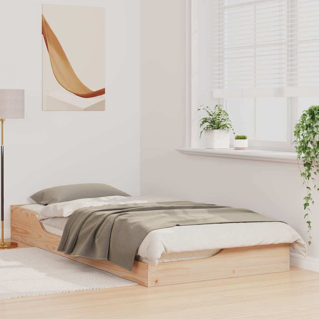 vidaXL Bedframe Bruin 100 x 200 cm Massief grenenhout