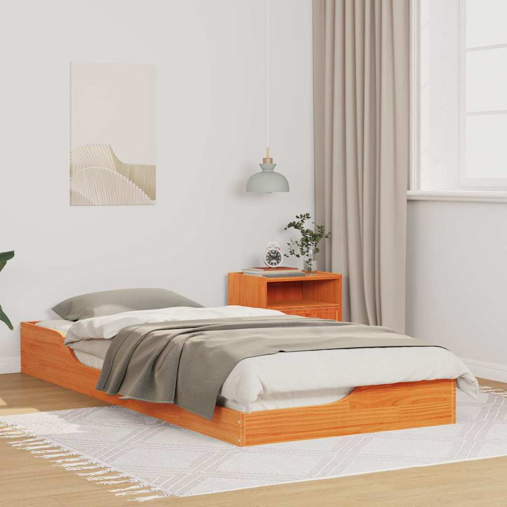 vidaXL Bedframe Bruin 100 x 200 cm Massief grenenhout