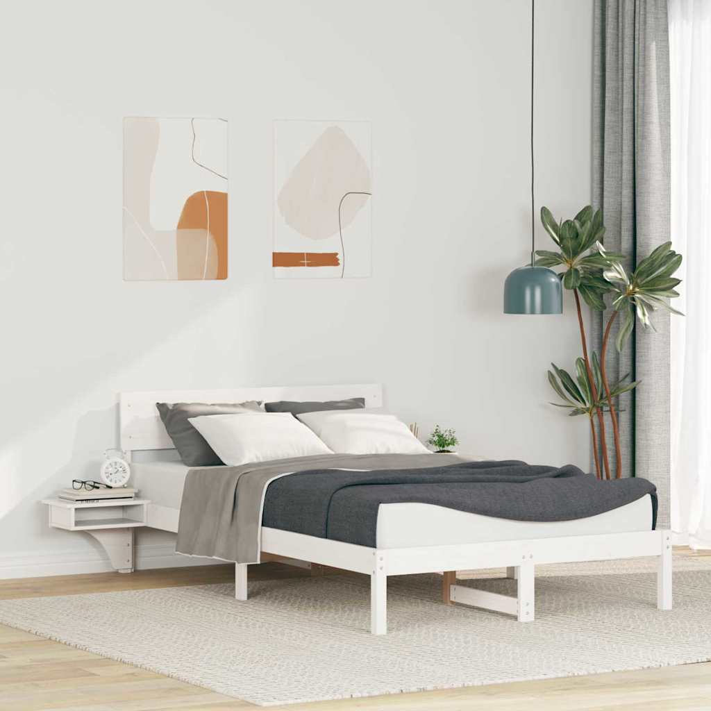vidaXL Bedframe met hoofdeinde Bruin 200 x 200 cm Massief grenenhout