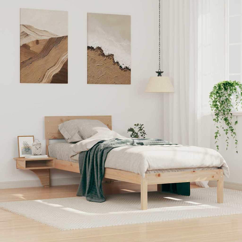 vidaXL Bedframe met hoofdeinde Bruin 200 x 200 cm Massief grenenhout