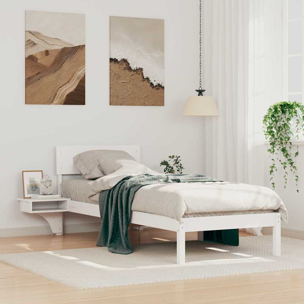 vidaXL Bedframe met hoofdeinde Bruin 200 x 200 cm Massief grenenhout