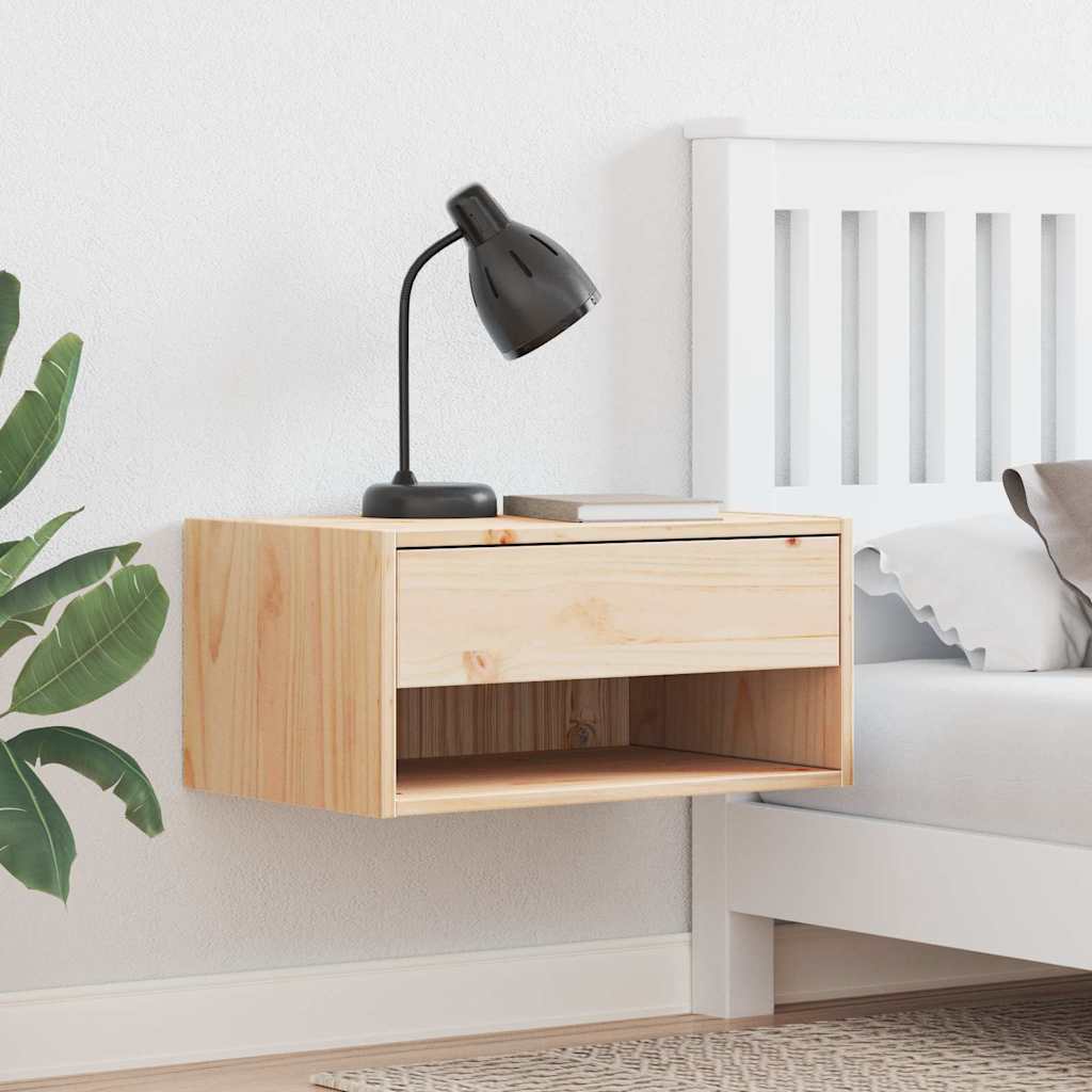 vidaXL Nachtkastje met lade Bruin 50 x 32.5 x 24 cm Massief grenenhout