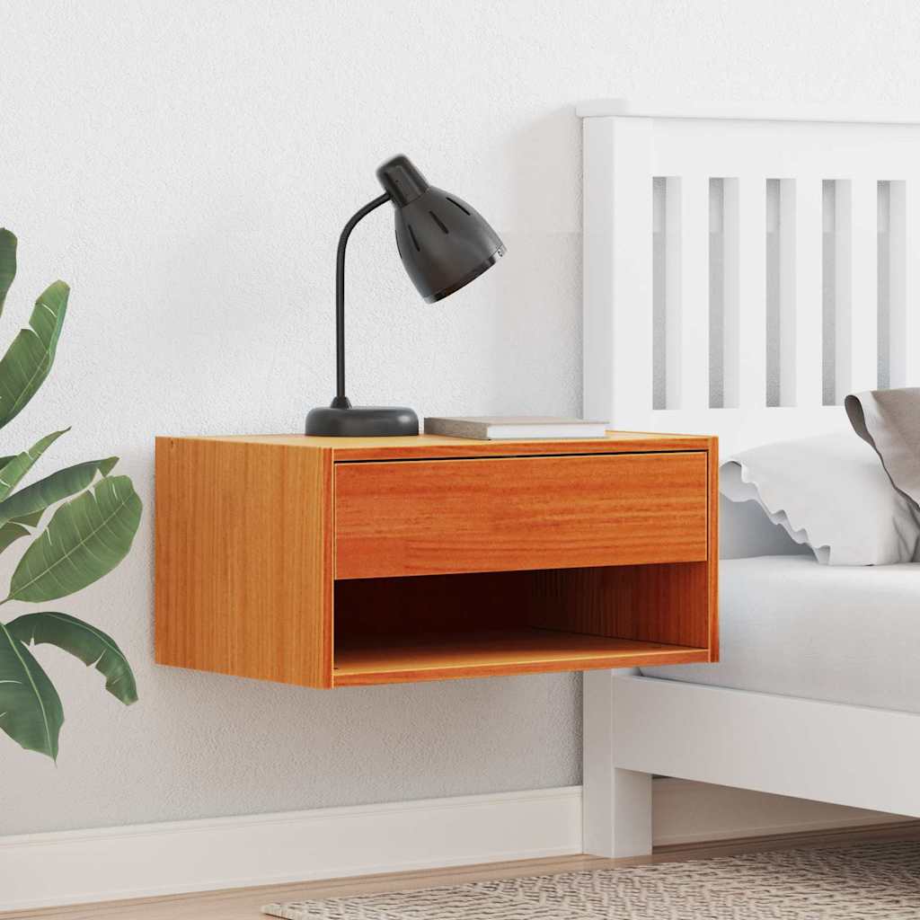 vidaXL Nachtkastje met lade Bruin 50 x 32.5 x 24 cm Massief grenenhout