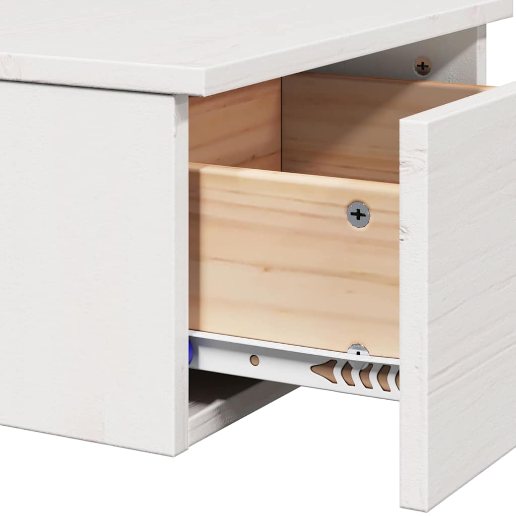 vidaXL Nachtkastje met lade Bruin 37 x 35 x 18,5 cm Massief grenenhout