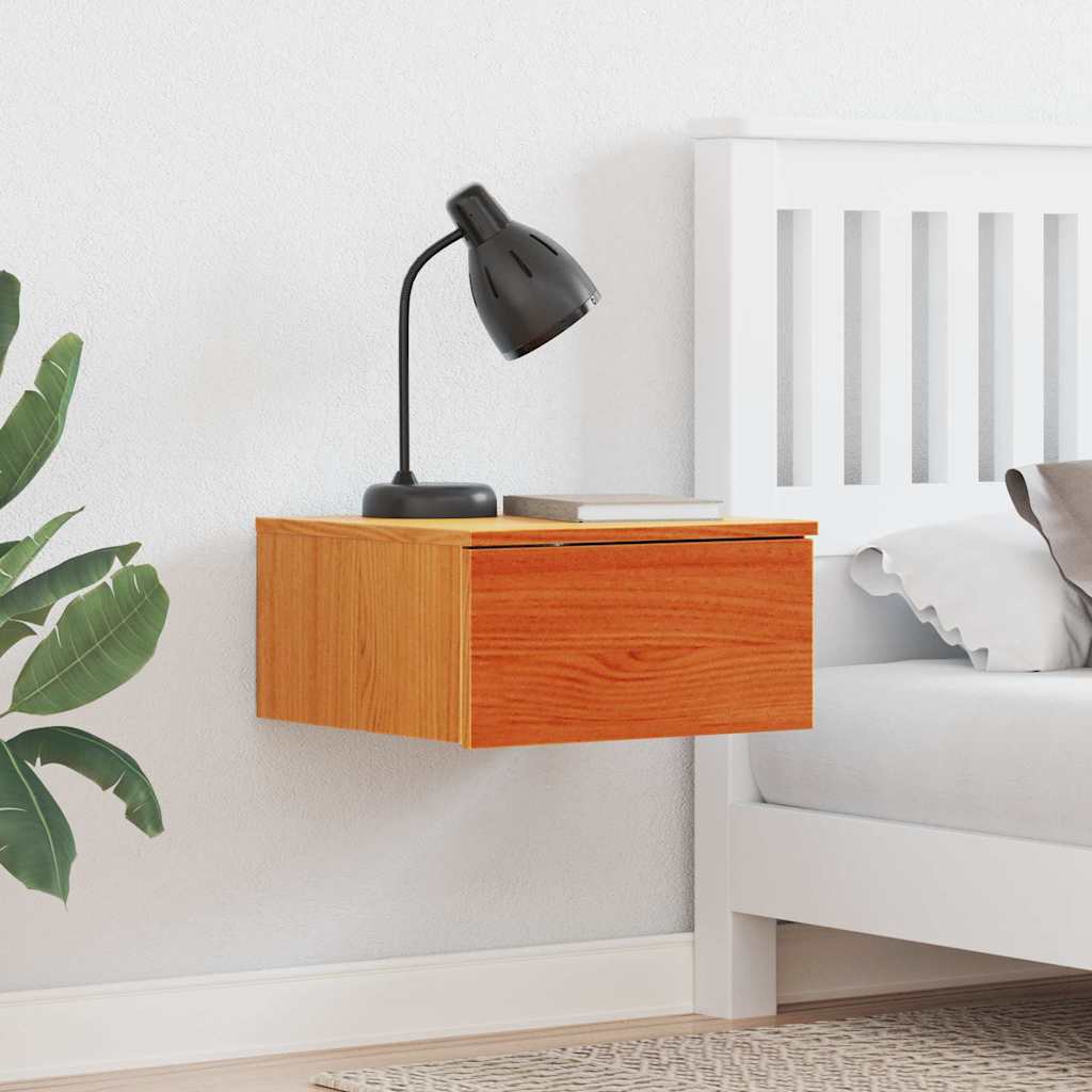 vidaXL Nachtkastje met lade Bruin 37 x 35 x 18,5 cm Massief grenenhout