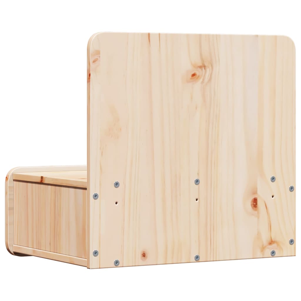 vidaXL Nachtkastje met lade Bruin 44 x 32.5 x 40 cm Massief grenenhout