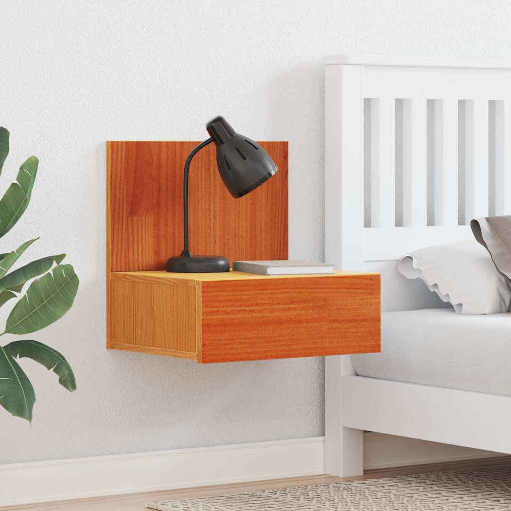 vidaXL Nachtkastje met lade Bruin 42 x 32,5 x 40 cm Massief grenenhout
