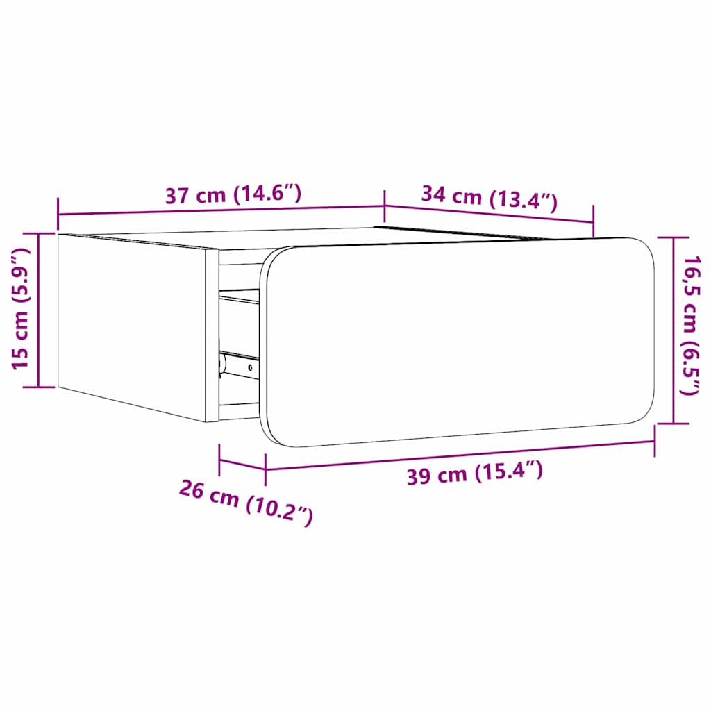 vidaXL Nachtkastje met lade Bruin 39 x 34 x 16.5 cm Massief grenenhout