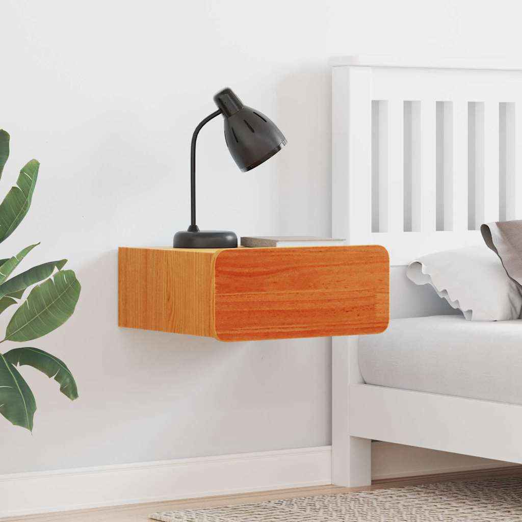 vidaXL Nachtkastje met lade Bruin 39 x 34 x 16.5 cm Massief grenenhout
