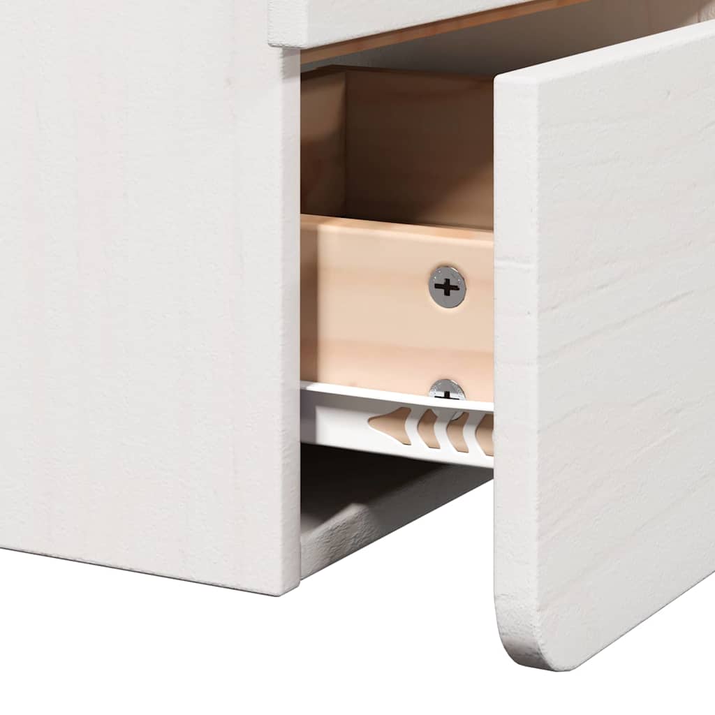 vidaXL Nachtkastje met lade Bruin 39 x 34 x 33 cm Massief grenenhout