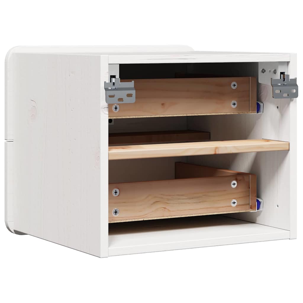 vidaXL Nachtkastje met lade Bruin 39 x 34 x 33 cm Massief grenenhout