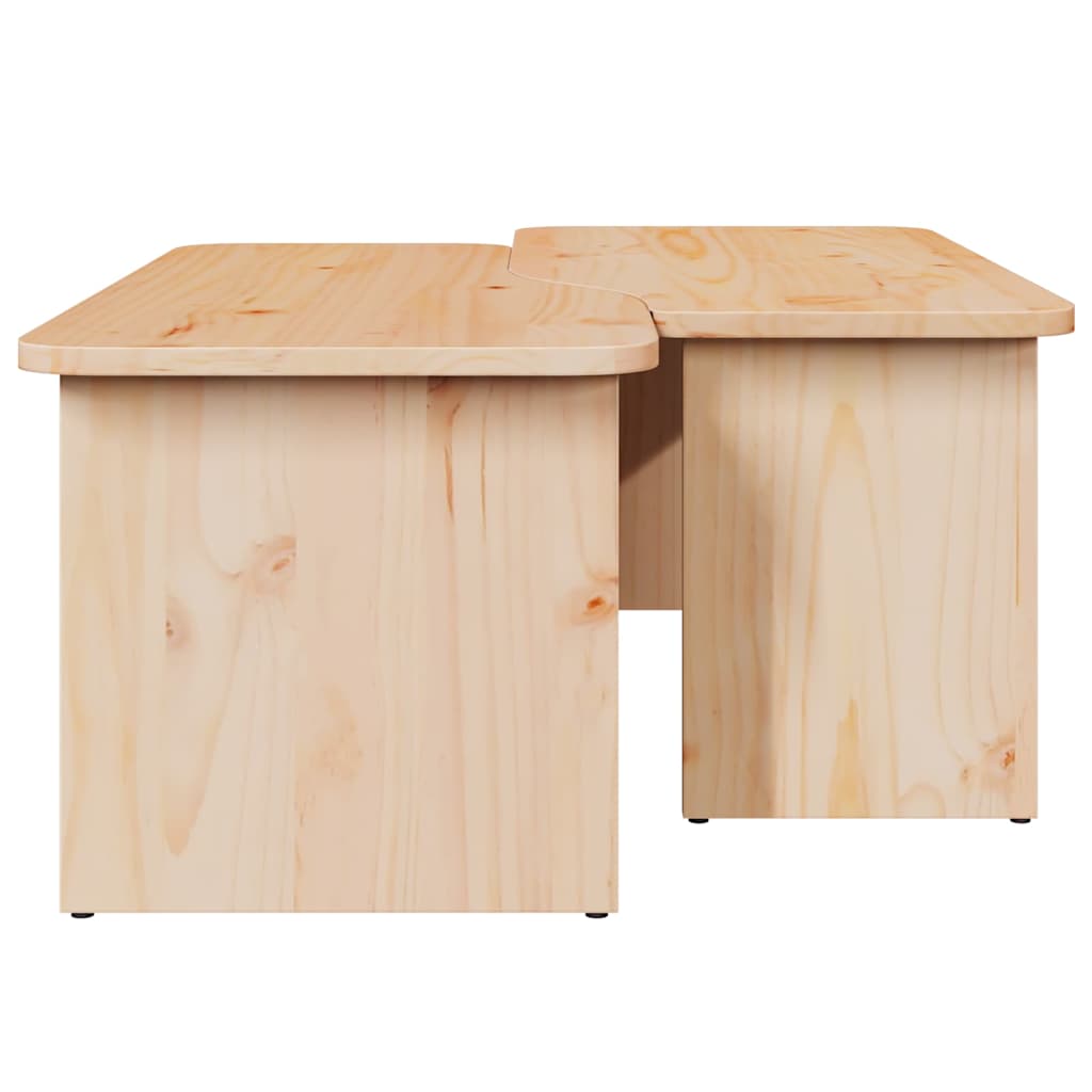 vidaXL Salontafel 2 pcs Naturel 100 x 69 x 35.5 cm Massief grenenhout