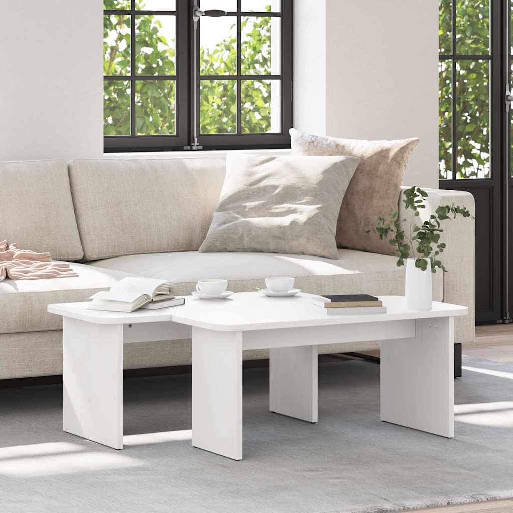 vidaXL Salontafel 2 pcs Naturel 100 x 69 x 35.5 cm Massief grenenhout