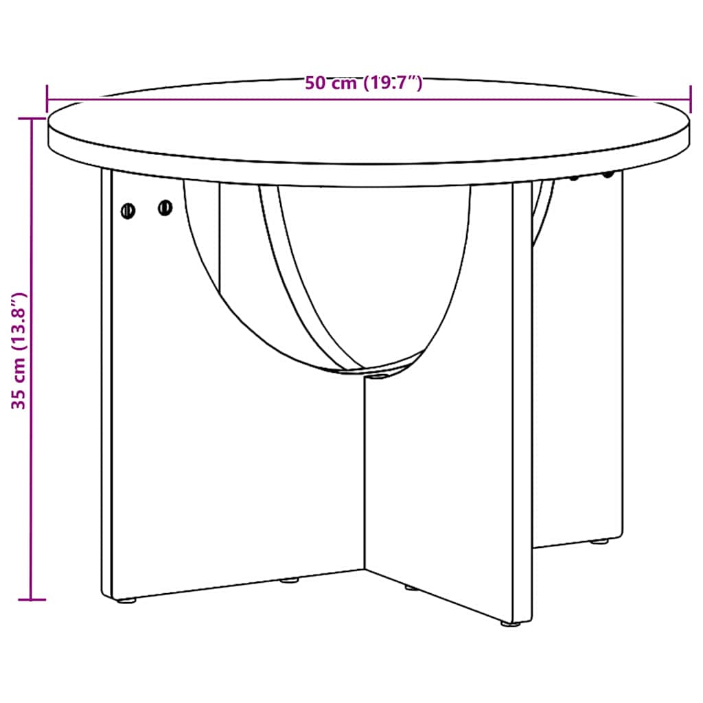 vidaXL Salontafel Naturel 50 x 50 x 35 cm Massief grenenhout