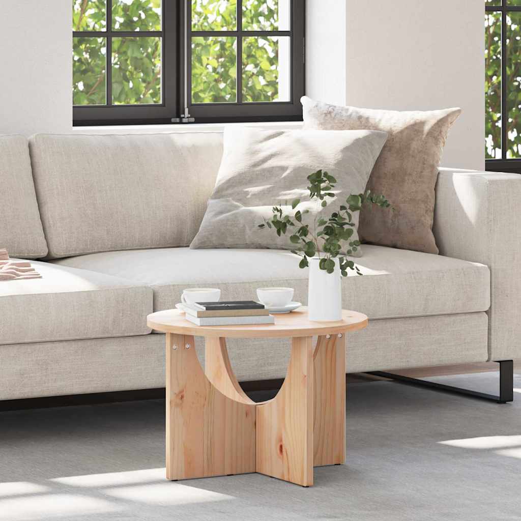 vidaXL Salontafel Naturel 50 x 50 x 35 cm Massief grenenhout