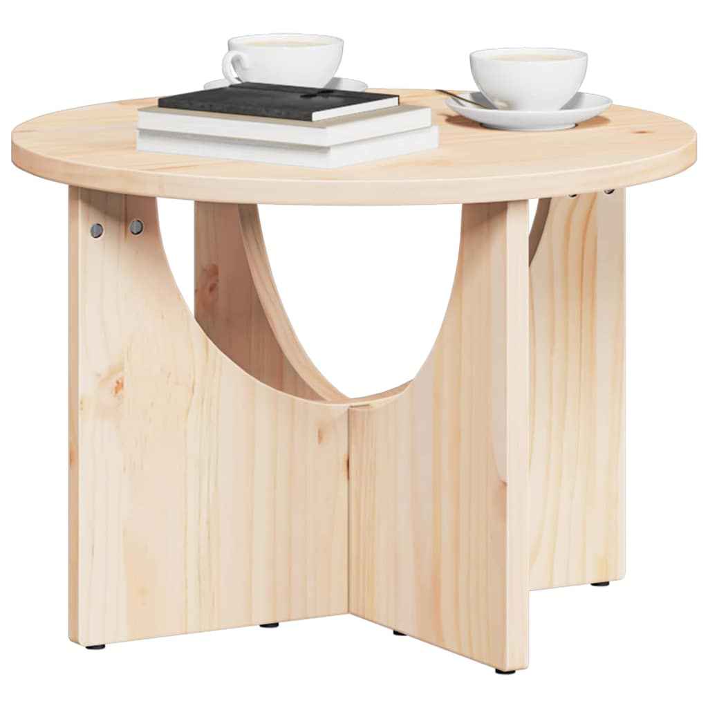vidaXL Salontafel Naturel 50 x 50 x 35 cm Massief grenenhout