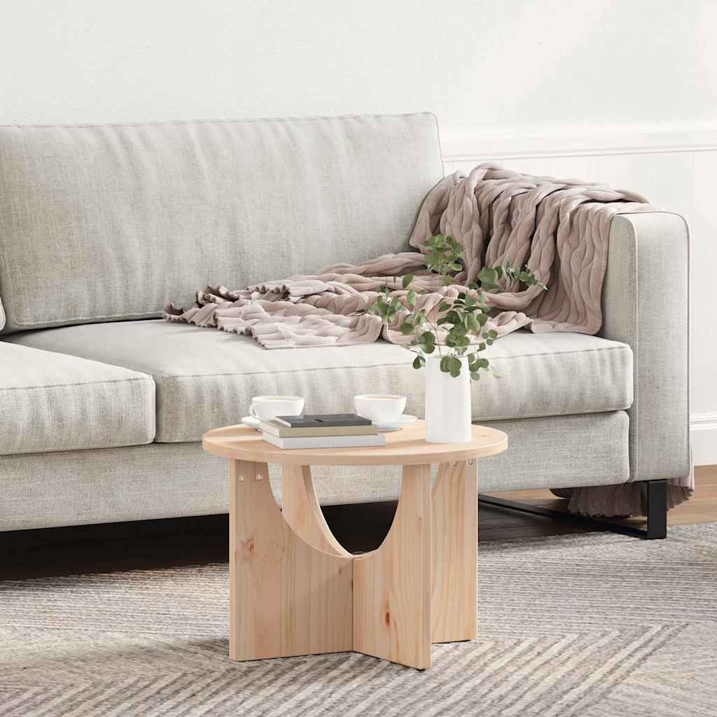 vidaXL Salontafel Naturel 50 x 50 x 35 cm Massief grenenhout