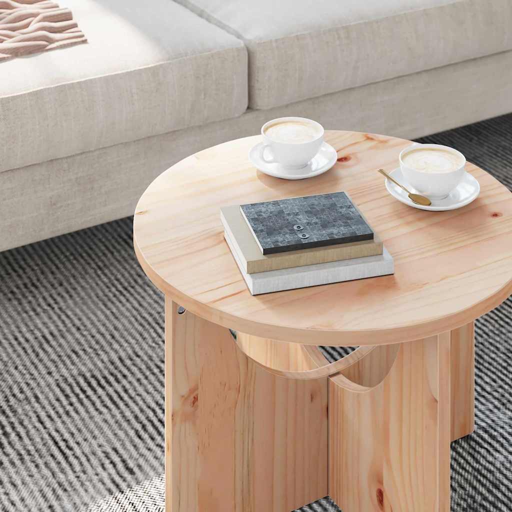 vidaXL Salontafel Naturel 50 x 50 x 35 cm Massief grenenhout