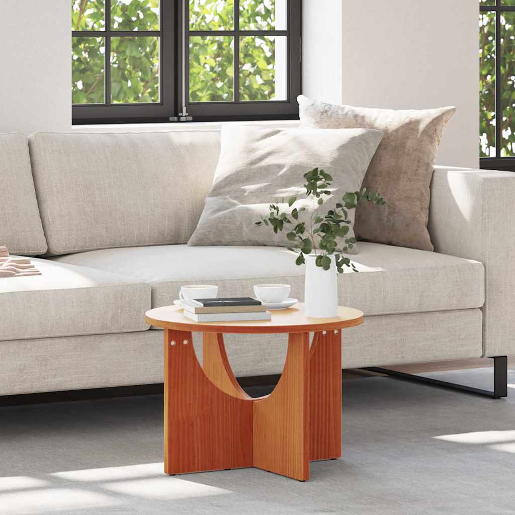 vidaXL Salontafel Naturel 50 x 50 x 35 cm Massief grenenhout