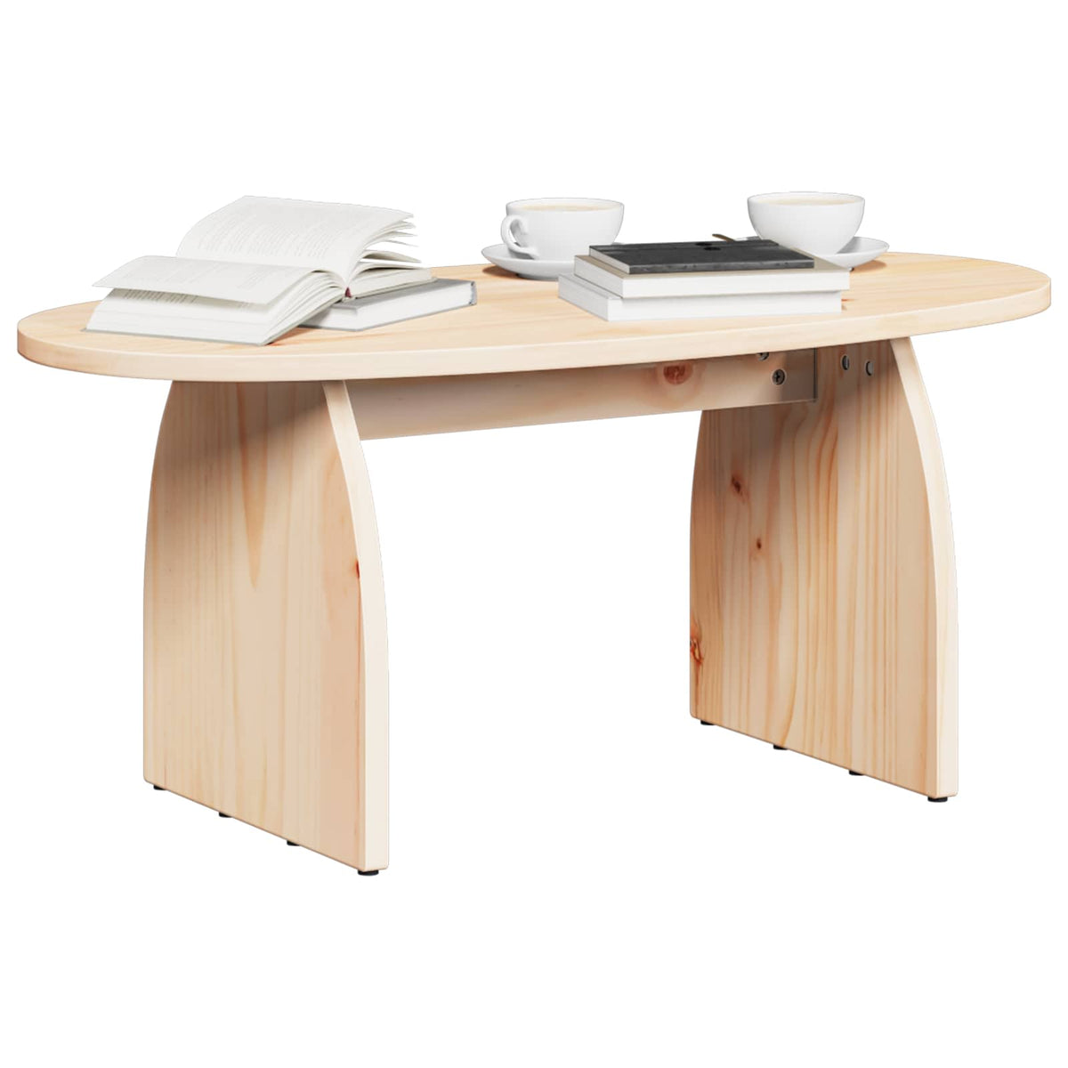 vidaXL Salontafel Naturel 80 x 40 x 35 cm Massief grenenhout