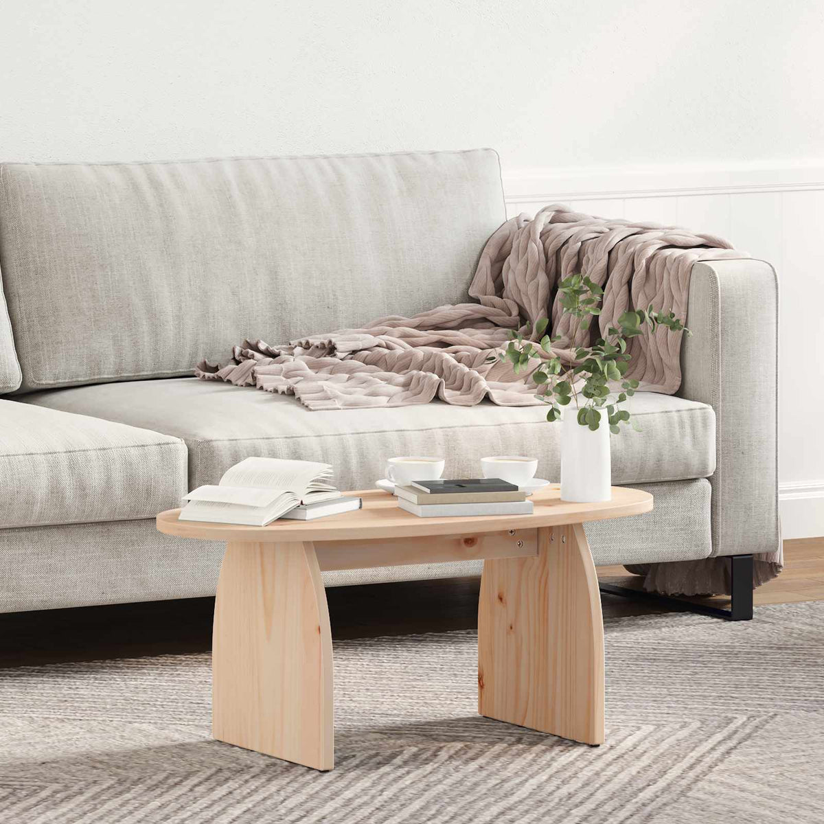 vidaXL Salontafel Naturel 80 x 40 x 35 cm Massief grenenhout