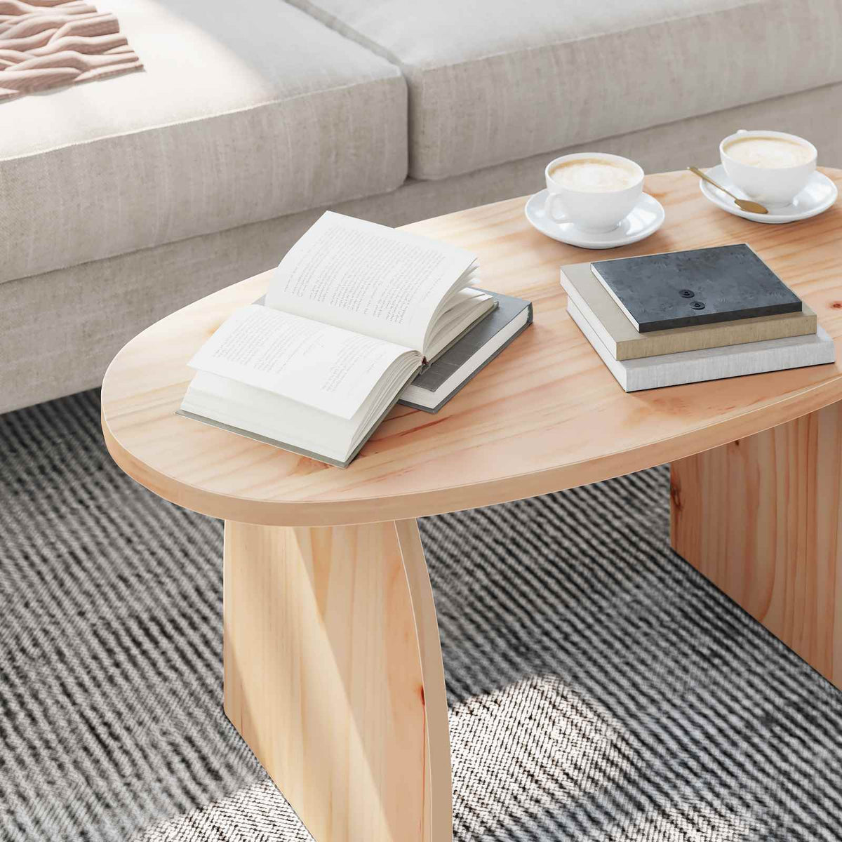 vidaXL Salontafel Naturel 80 x 40 x 35 cm Massief grenenhout
