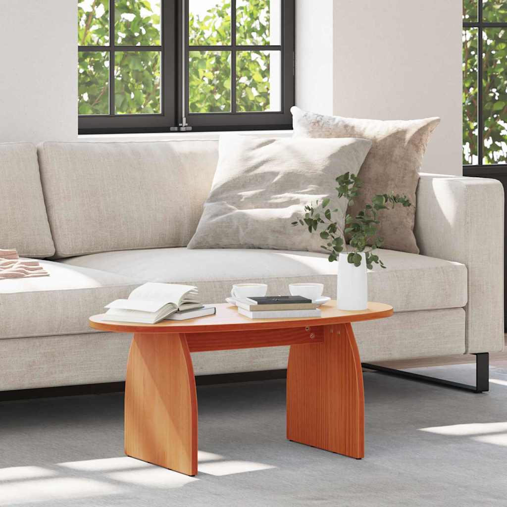 vidaXL Salontafel Naturel 80 x 40 x 35 cm Massief grenenhout