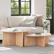 vidaXL Salontafel 2 pcs Naturel 79 x 39.5 x 40 cm Massief grenenhout