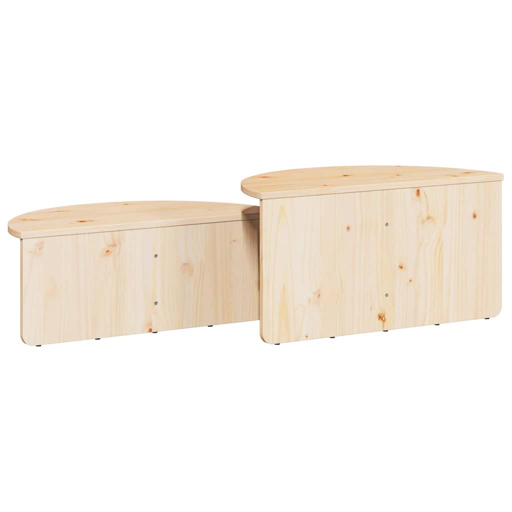 vidaXL Salontafel 2 pcs Naturel 79 x 39.5 x 40 cm Massief grenenhout