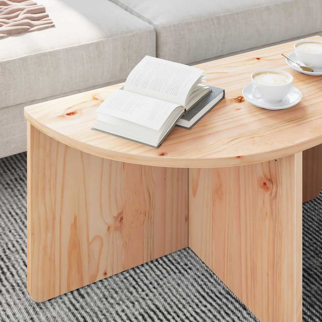vidaXL Salontafel 2 pcs Naturel 79 x 39.5 x 40 cm Massief grenenhout