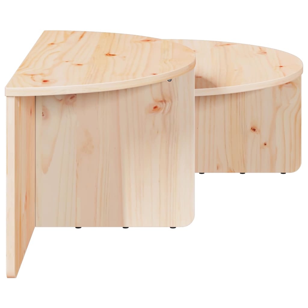 vidaXL Salontafel 2 pcs Naturel 79 x 39.5 x 40 cm Massief grenenhout