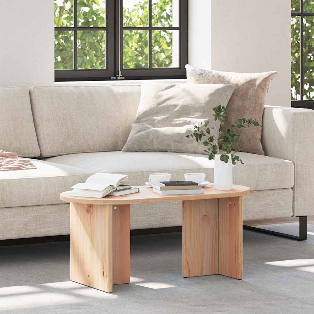 vidaXL Salontafel Naturel 80 x 39.5 x 35 cm Massief grenenhout