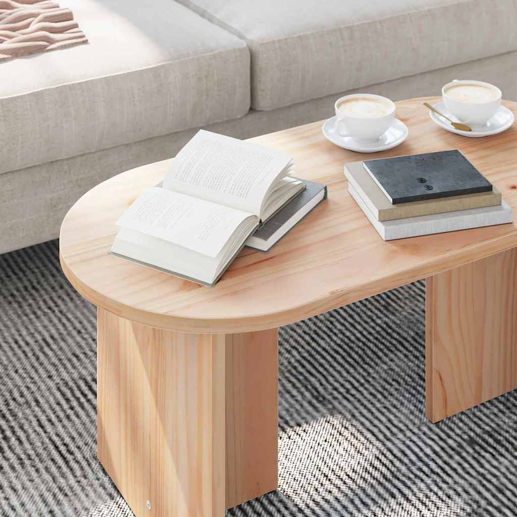 vidaXL Salontafel Naturel 80 x 39.5 x 35 cm Massief grenenhout