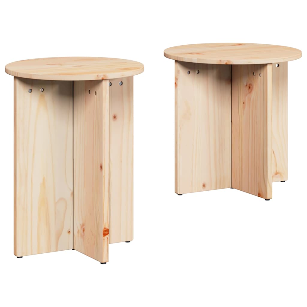vidaXL Salontafel 2 pcs Natuurlijk 41,5 x 41,5 x 41 cm