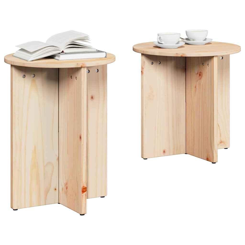 vidaXL Salontafel 2 pcs Natuurlijk 41,5 x 41,5 x 41 cm