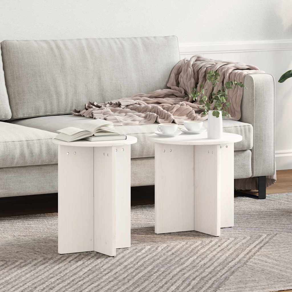 vidaXL Salontafel 2 pcs Natuurlijk 41,5 x 41,5 x 41 cm